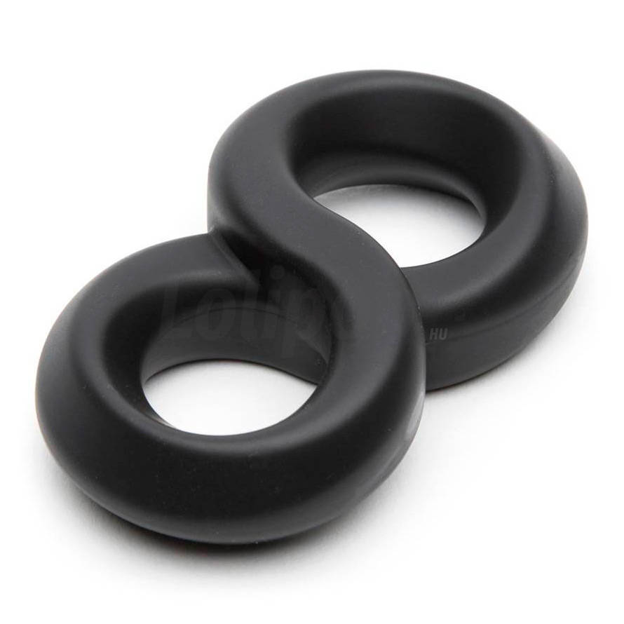 Fantasy Rock Hard - péniszgyűrű és herenyújtó-gyűrű (fekete)