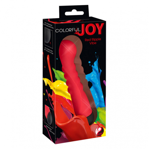 A csomagban a Colorful Joy bordázott felületű G-pontos vibrátor.