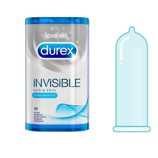 Durex Invisible - extra vékony, extra érzékeny óvszer 10 darabos csomagolásban