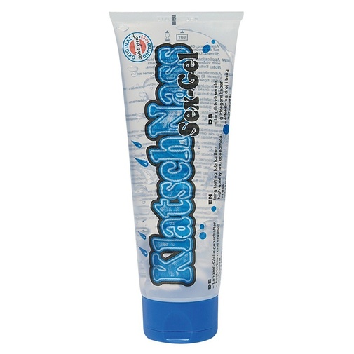 110 ml-es kiszerelésű KlatschNass síkosító kék gyöngyökkel és E-vitaminnal