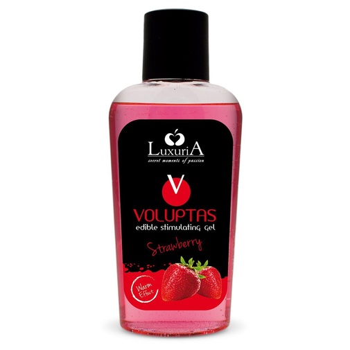 Luxuria Voluptas Strawberry 100 ml-es epres melegítő hatású, masszázs- és orális síkosító gél 