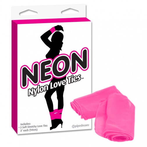 Neon Love Ties kötözős szalag 2 db - rózsaszín