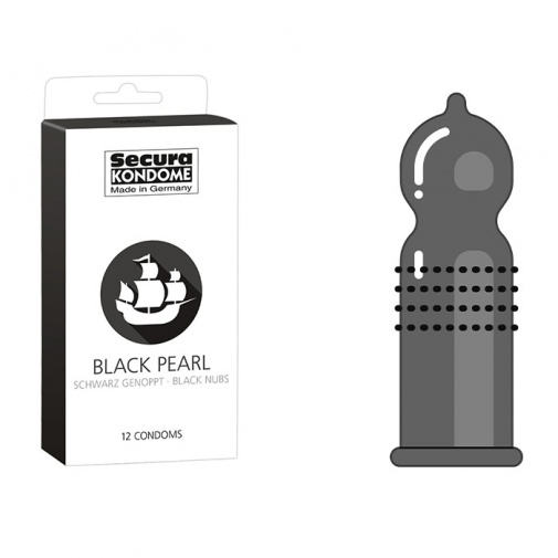 Secura Black Pearl óvszer 12 db - fekete