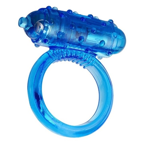Kék színű vibráló péniszgyűrű kiemelkedésekkel a csikló stimulálására