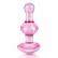 Üvegből készült elegáns anál plug rózsaszín színben, ami alkalmas kezdők számára.